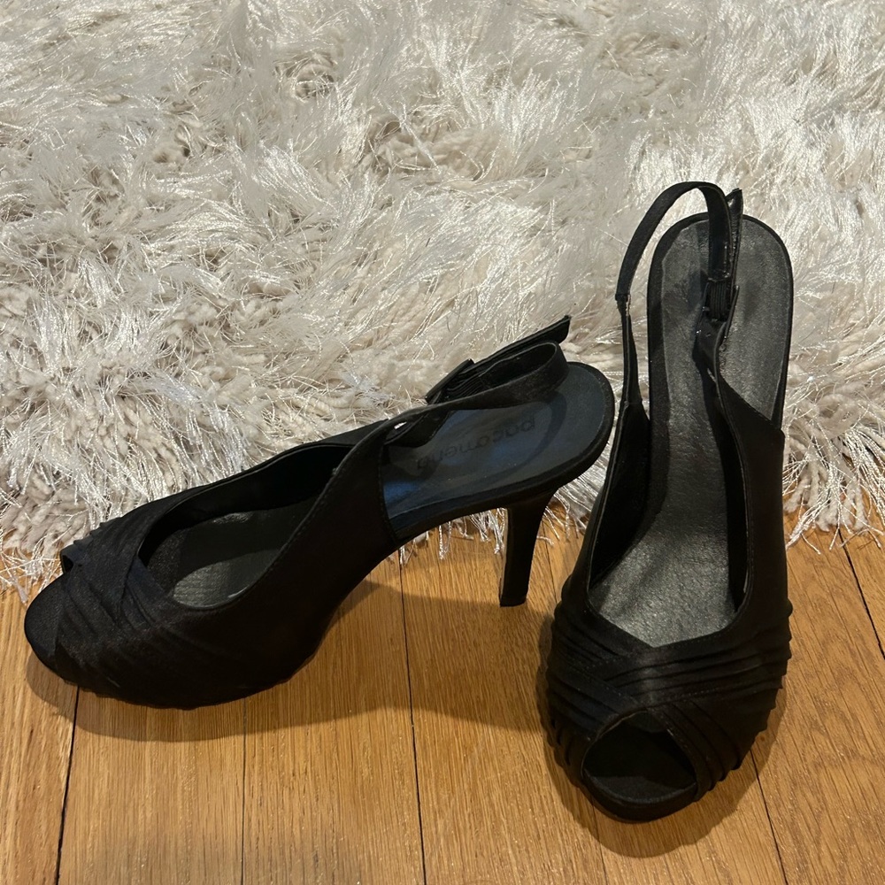 Elegant Black Women's Slingback Heels
